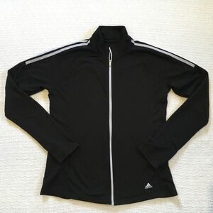 Adidas‎ Womens Golf Track Jacket Full Zip Black Polyester Athletic Size M